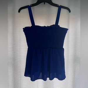 Frill Trimmed Shirred Bust Cami Top